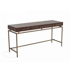 63" Dark Mango Manufactured Wood Rectangular Writing Desk With Three Drawers