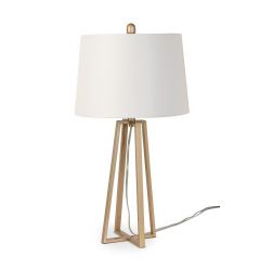 Set of Two 29" Gold Metal Open Geometric Table Lamps With Off White Shade