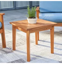 Natural Wood Patio Side Table  1