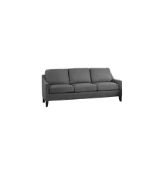 68" Gray Linen and Black Sofa
