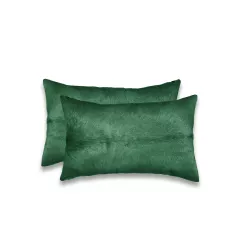 12 X 20 Green Cowhide Throw Pillow