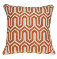 Transitional multicolored pillow cover with poly insert featuring brown rectangle pattern and textile design