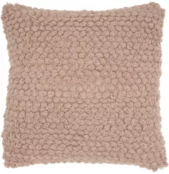 Stylish pink knotted detail throw pillow with artistic pattern and creative design