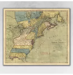 Vintage 1771 Map Of North America Unframed Print Wall Art