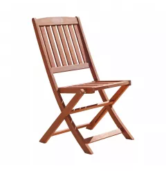 Set Of Two Brown Folding Chairs