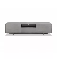 73" Gray Wood Cabinet Enclosed Storage TV Stand