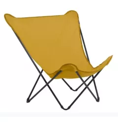Yellow And Black Metal Folding Camping Chair