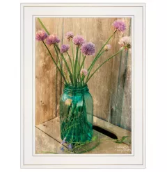 Country Chives 1 White Framed Print Wall Art
