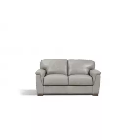 67" Gray Leather And Black Love Seat