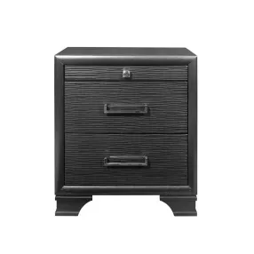 27" Gray Two Drawers Manufactured Wood Nightstand