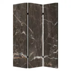 1" X 48" X 72" Multi Color Wood Canvas Black Marble  Screen