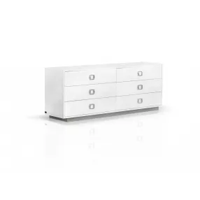 63" White Solid And Manufactured Wood Six Drawer Dresser