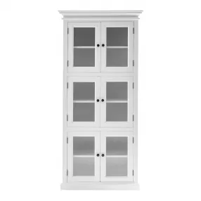35" White Solid Wood Frame Standard Accent Cabinet With Six Shelves