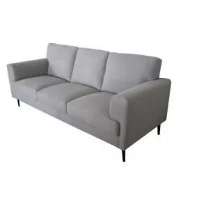 84" Light Gray Linen And Black Sofa