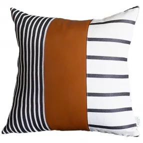 faux leather striped zippered pillow cover in rectangle shape with comfort texture