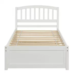 White Twin Bed with Trundle