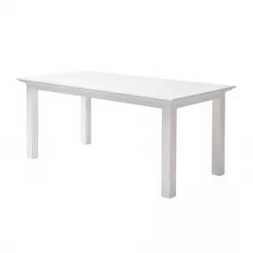 63" White Solid Wood Dining Table