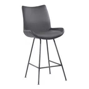 26" Gray Iron Counter Height Bar Chair