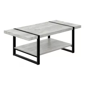 47" Grey And Black Rectangular Coffee Table With Shelf