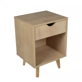 22" Natural One Drawer Nightstand