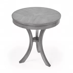 26" Gray Manufactured Wood Round End Table
