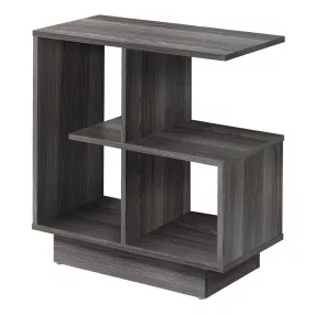 24" Gray End Table With Four Shelves