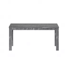 35" Gray Rustic and Distressed Rectangular Solid Wood Dining Table