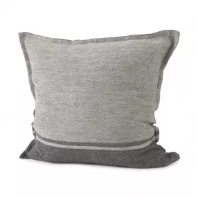 Light dark gray cushion cover with rectangle pattern and throw pillow design