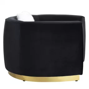 Black velvet chair for home or event decor with fashion accessory accents
