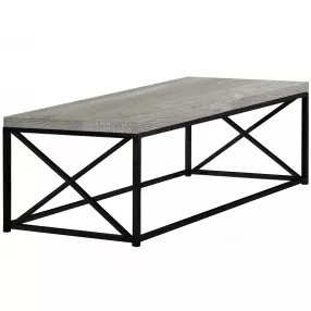 44" Gray And Black Iron Coffee Table