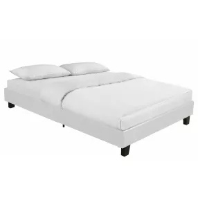 White Platform Queen Bed