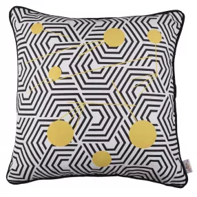 Geo printed decorative throw pillow cover with patterned textile design