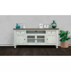 Wood open shelving distressed TV stand with cabinetry and interior design elements