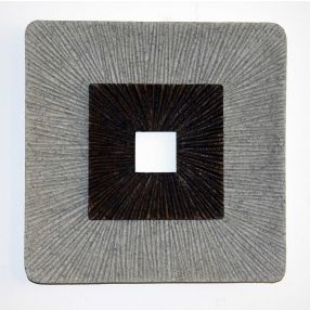 Modern Brown And Gray Ribbed Square Wall Art