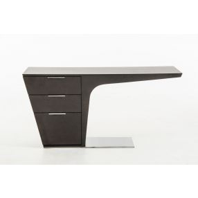 30" Wenge Veneer And Steel Office Desk