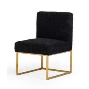 Set Of Two 23" Black And Gold Solid Color Parsons Chair