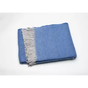 Cobalt Blue Mini Dot Fringed Throw Blanket