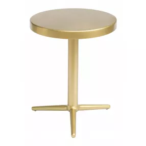 16" Gold Steel Round End Table