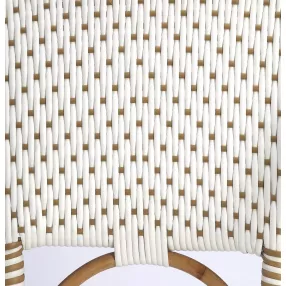 White natural rattan bar chair with armrests and wicker details