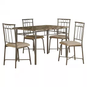 Cappuccino microfiber foam MDF dining set with chairs and rectangle table for outdoor use