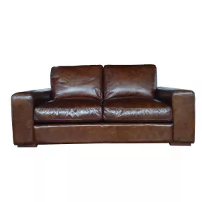 42" Brown Leather Sofa
