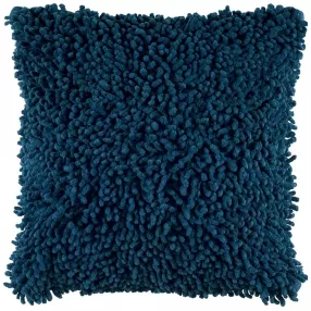 Boho textured modern down throw pillow with aqua pattern and woolen texture