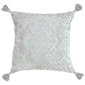 Gray light gray viscose zippered pillow with patterned design for home furniture decor