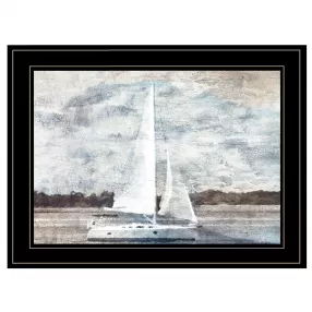 Sailboat On Water 3 Black Framed Print Wall Art