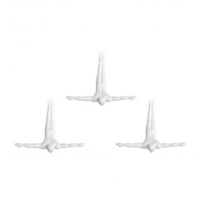 6.5" X 2.5" X 6.5" Wall Diver - White 3-Pack