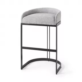 " Gray And Black Low Back Bar Height Bar Chair