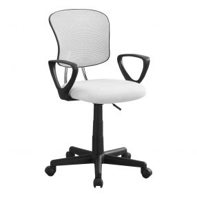 21.5" X 23" X 33" White Foam Metal Polypropylene Polyester Office Chair