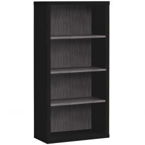 11.75" X 23.75" X 47.5" Black Grey Particle Board Adjustable Shelves Bookshelf