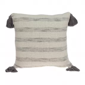 Beige solid throw pillow cover with poly insert and comfortable linen texture