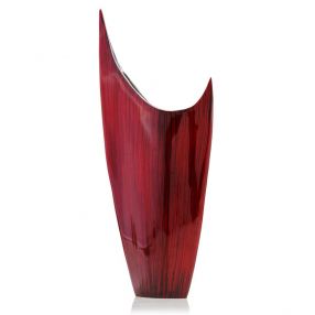 Red Glaze And Silver Pointed Vase